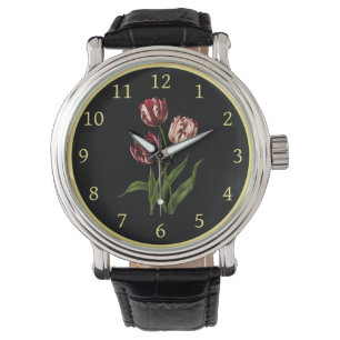 Late Tulip 001 ~ Botanische kunst ~ Horloge