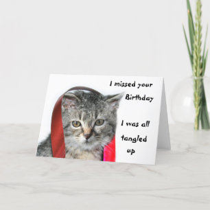 Late verjaardag kitten kaart