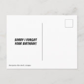 Late verjaardagskaart briefkaart (Achterkant)