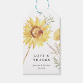 Late zomer Zonnebloem bruiloft gunst Cadeaulabel (Voorkant)