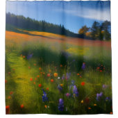 Late zomerweide Landschap Douchegordijn (Voorkant)