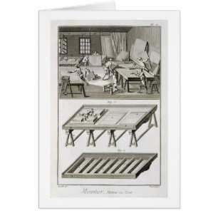 L'atelier et les outils d'un fabricant de miroir,