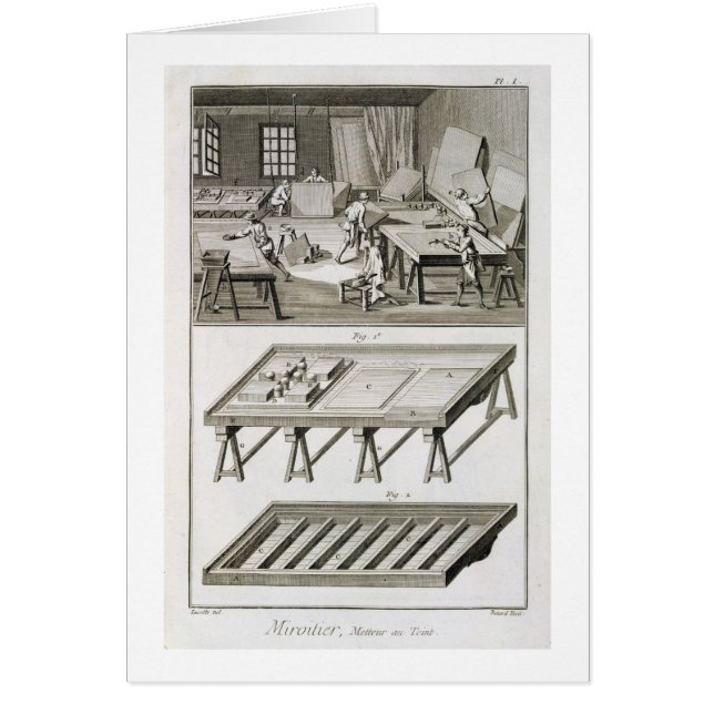 L'atelier et les outils d'un fabricant de miroir, (Devant)