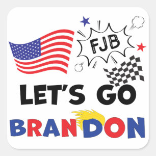 LATEN BRANDON GAAN MET Trump Hair Vierkante Sticker