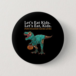 Laten eten Kinder dinosaurus Zombie Trick Treat Di Ronde Button 5,7 Cm