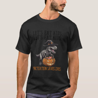 Laten eten Kinder dinosaurus Zombie Trick Treat Di T-shirt