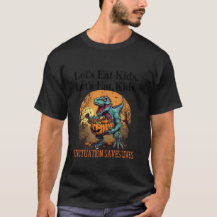 Laten eten Kinder dinosaurus Zombie Trick Treat Di T-shirt