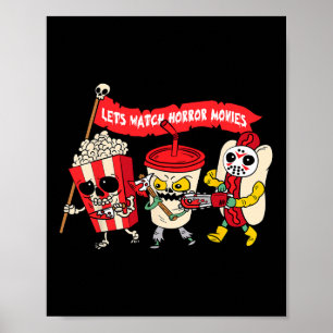 Laten kijken Horror Films Grappig Halloween kostuu Poster