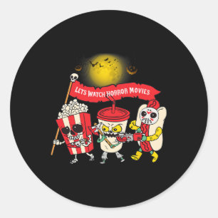 Laten kijken Horror Films Halloween Grappige Ghost Ronde Sticker