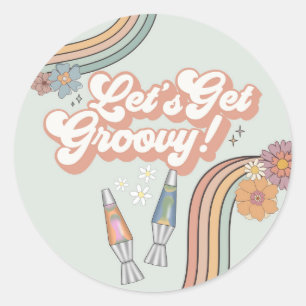 Laten krijgen groovy verjaardagsfeestje dessert gu ronde sticker