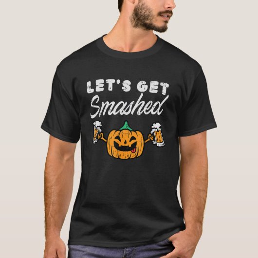 Laten krijgen smashed grappige pompoen volwassen H T-shirt (Voorkant)