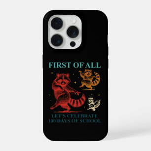 Laten we 100 dagen school vieren Schattige wasbeer iPhone 15 Pro Hoesje