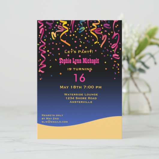 Laten we 16-jarige uitnodiging vieren (Staand voorkant)