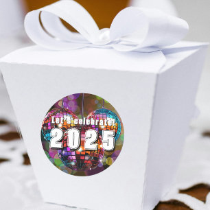 Laten we 2025 vieren ronde sticker