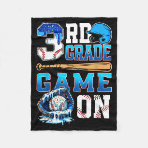 Laten we 3e klas terug naar school baseball drip s fleece deken
