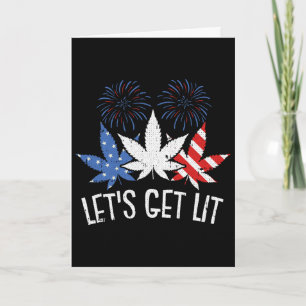 Laten we 4 juli onkruid Amerikaanse vlag stoner aa Kaart