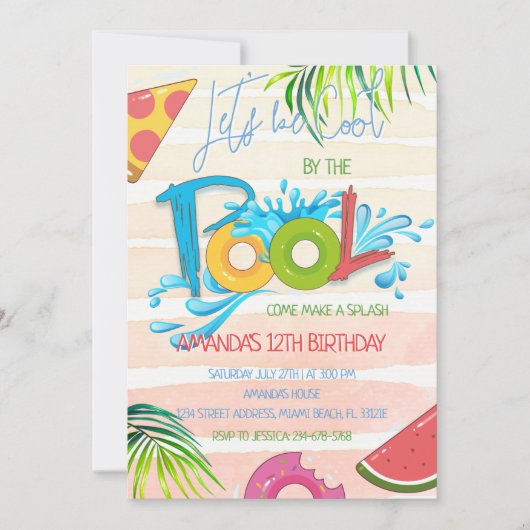 Laten we afkoelen door de uitnodiging van de poolp (Voorkant)