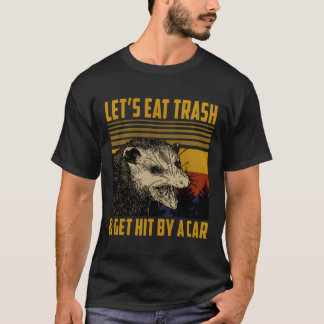 Laten we afval eten en worden aangereden door een  t-shirt