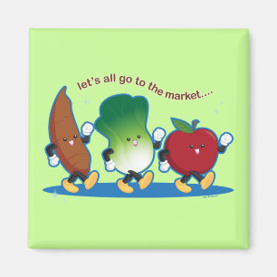 Laten we allemaal naar de markt gaan magneet