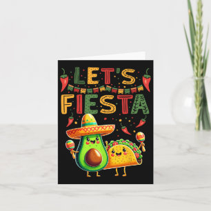 Laten we Avocado en Tacos Cinco De Mayo Feesten Kaart