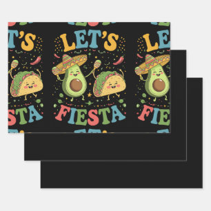 Laten we Avocado en Tacos Cinco De Mayo vieren Inpakpapier Vel