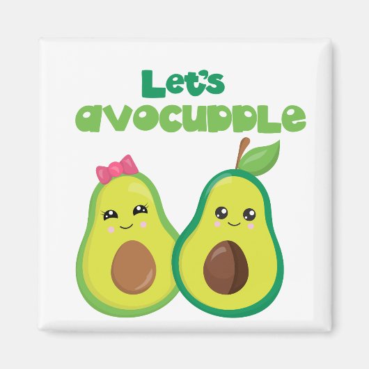 Laten we Avocuddle Avocado Liefdevolle Koppel Magneet (Voorkant)
