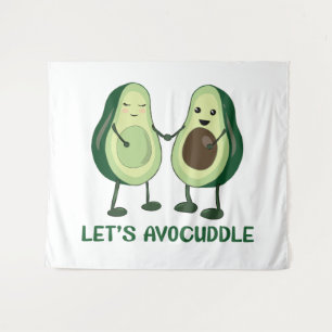 Laten we Avocuddle - Funny Avocado Pun Wandkleed