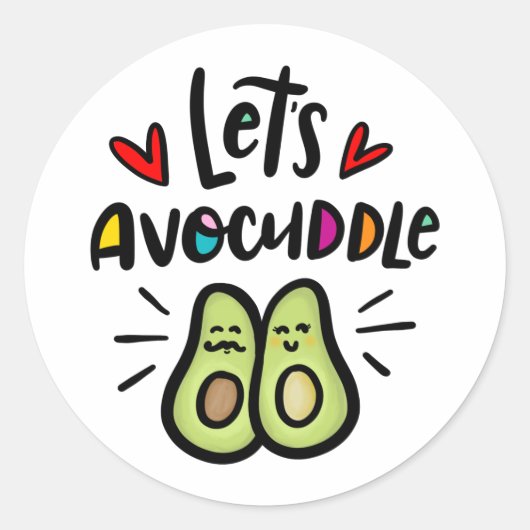 Laten we Avocuddle Ronde Sticker (Voorkant)