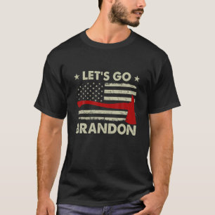 Laten we Ax Brandon Amerikaanse vlag Thin Red Line T-shirt
