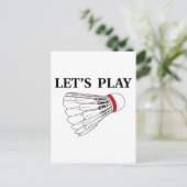 Laten we Badminton spelen Briefkaart (Staand voorkant)