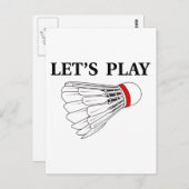 Laten we Badminton spelen Briefkaart (Voorkant / Achterkant)