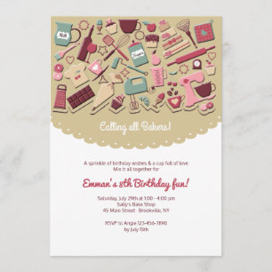 Laten we Bake Invitation Kaart