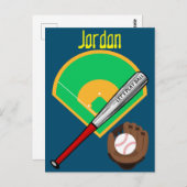 "Laten we bal spelen" Baseball Briefkaart (Voorkant / Achterkant)