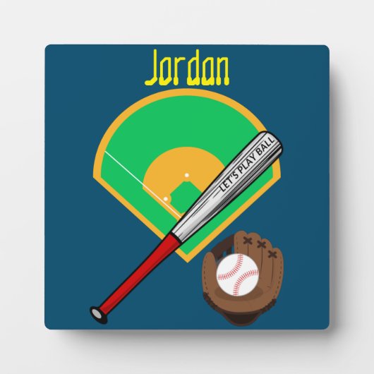 "Laten we bal spelen" Baseball Fotoplaat (Voorkant)