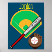 "Laten we bal spelen" Baseball Poster (Voorkant)