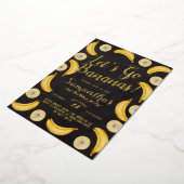 Laten we Bananas Birthday gaan Folie Uitnodiging (Gedraaid)