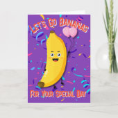 Laten we Bananas Birthday gaan Kaart (Voorkant)