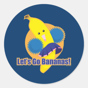Laten we Bananas gaan! Ronde Sticker