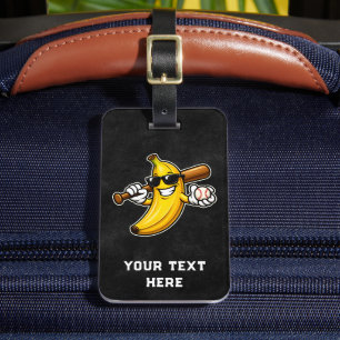 Laten we Bananen Retro Honkbal Banaan Grappig Bagagelabel
