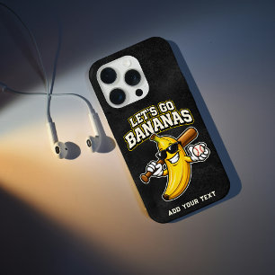 Laten we Bananen Retro Honkbal Banaan Grappig iPhone 15 Pro Hoesje