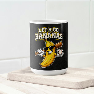 Laten we Bananen Retro Honkbal Banaan Grappig Koffiemok