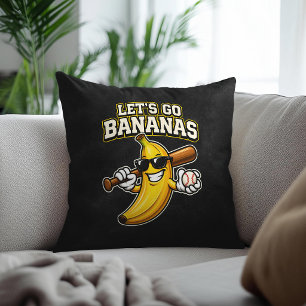 Laten we Bananen Retro Honkbal Banaan Grappig Kussen