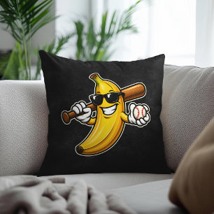 Laten we Bananen Retro Honkbal Banaan Grappig Kussen