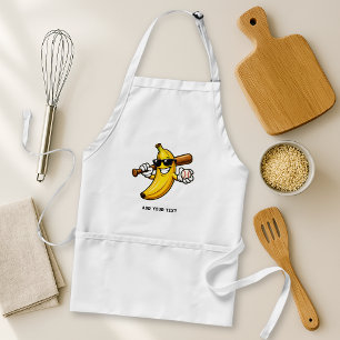 Laten we Bananen Retro Honkbal Banaan Grappig Standaard Schort