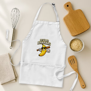 Laten we Bananen Retro Honkbal Banaan Grappig Standaard Schort