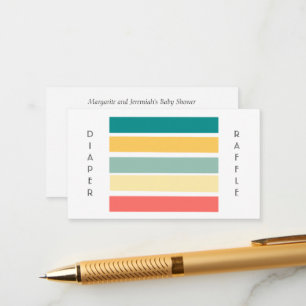 Laten we Beachy veelkleurige luier Raffle Informatiekaartje