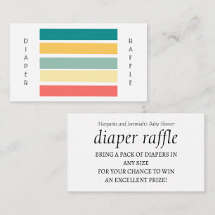 Laten we Beachy veelkleurige luier Raffle Informatiekaartje