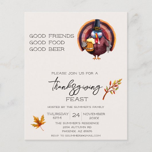 Laten we Bedankt   Thanksgiving eten Flyer (Voorkant)