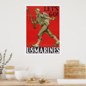 Laten we beginnen! Amerikaanse mariniers. Poster (Keuken)