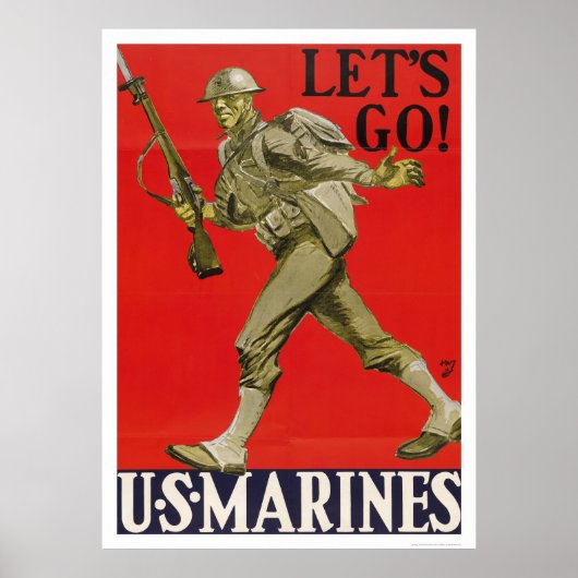 Laten we beginnen! Amerikaanse mariniers. Poster (Voorkant)